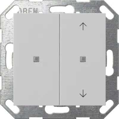 GIRA KNX Taster 5175015 | 2fach Wippe unbedruckt mit Pfeilen | System 55 | Temperatursensor | grau matt | Kunststoff