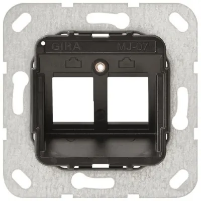 GIRA Modular Jack Tragring 2fach 560700 | Basiselement | Unterputz | Schraubbefestigung | IP20 | schwarz