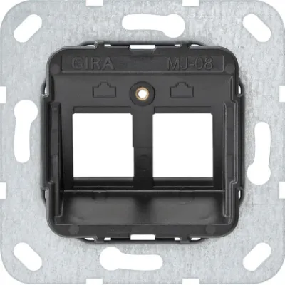 Gira Tragring Modular Jack 2-fach 560800 | UP Montage | für Schraubbefestigung | Kommunikationstechnik | IP20
