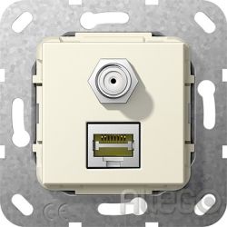 GIRA Modular Jack RJ45 Cat6A cws SAT F und RJ45 569701