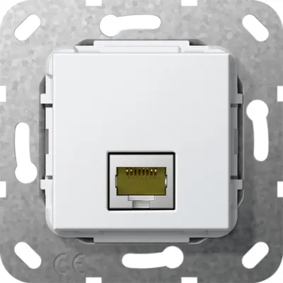 GIRA Modular Jack Einsatz RJ45 Cat.6A | 10 Gbit | Gender Changer | Unterputz | System 55 | reinweiß glänzend