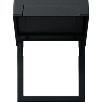 GIRA Montagerahmen mit Klappdeckel 2658005 | System 55 | Zentralplatte | Schwarz matt | Thermoplast | Halogenfrei | IP20