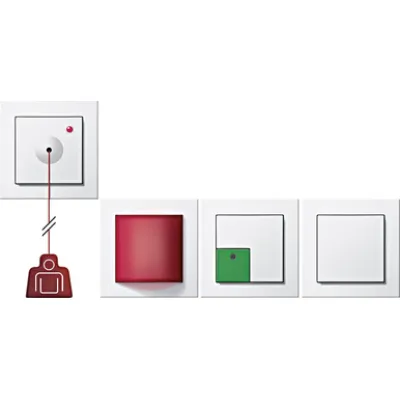 Gira Notrufset 049588 | Behinderten-WC | Zugtaster 2,5m | LED-Signalleuchte | UP | E2 Rahmen | reinweiß glänzend