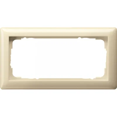 Gira Abdeckrahmen 2-fach 100201 | Standard 55 | ohne Mittelsteg | Kunststoff glänzend | bruchsicher | RAL 1013 cremeweiß