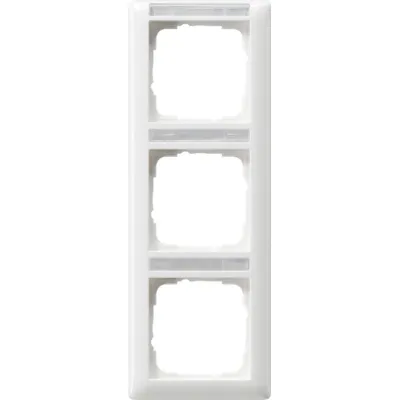 Gira Abdeckrahmen 3-fach vertikal | beschriftbar | Standard 55 | bruchsicher | Kunststoff | glänzend | reinweiß
