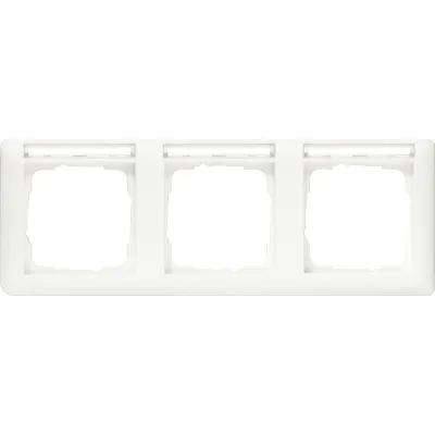 GIRA Abdeckrahmen 3-fach 109327 Standard 55 | beschriftbar | Sichtfenster | bruchsicher | Kunststoff | reinweiß matt