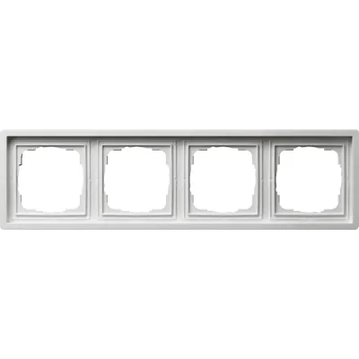 Gira Abdeckrahmen 4fach 0214112 | Flächenschalter Rahmen | Unterputz | bruchsicher | glänzend | reinweiß RAL 9010