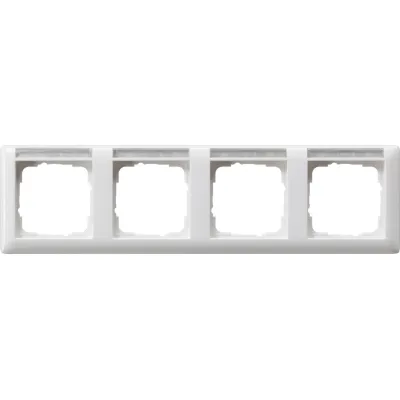 Gira Abdeckrahmen 4fach | 109403 | Standard 55 | beschriftbar | waagerecht | Kunststoff | glänzend | reinweiß RAL 9010