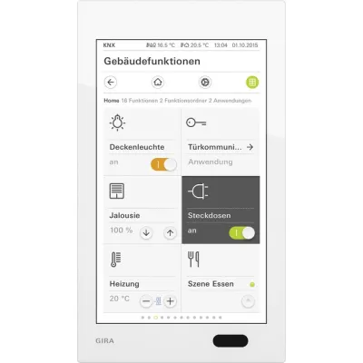 Gira Raumbediengerät G1 207712 KNX Unterputz Glas Weiß | 24V | WLAN | Multitouch | Temperaturregler | IP21