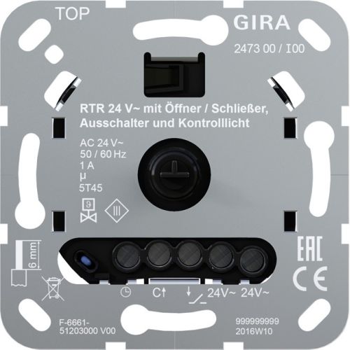 Bild: GIRA Raumtemperaturregler 24V Öff./Schließ. 247300