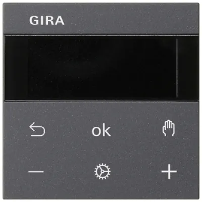 GIRA Raumtemperaturregler System 3000 BT 539428 | Bluetooth | programmierbar | System 55 | LED-Anzeige | anthrazit