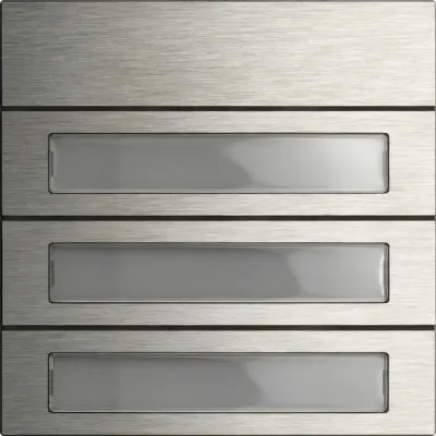 GIRA Ruftastenmodul 3-fach | System 106 | Edelstahl | vandalismussicher | hinterleuchtet | 106,5x106,5 mm | 5533920