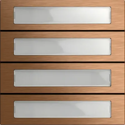GIRA Ruftastenmodul 4-fach 5534921 | System 106 | Bus | Unterputz | Aluminium | vandalismussicher | Bronze