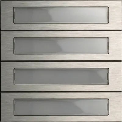 GIRA Ruftastenmodul 4fach | System 106 | Edelstahl | Bus-System | 106,5x106,5mm | 4 Klingeltasten | vandalismussicher