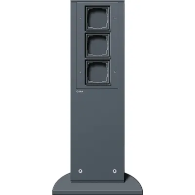 Gira Energiesäule 134528 | 3 Leereinheiten | 491 mm Höhe | IP44 wetterfest | Aluminium anthrazit | Außenbereich