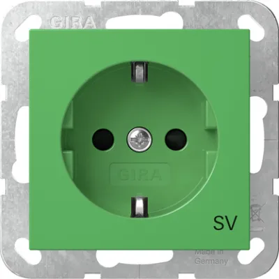 GIRA SCHUKO-Steckdose 4453107 Typ F | Unterputz | erhöhter Berührungsschutz | 16A 250V | grün glänzend