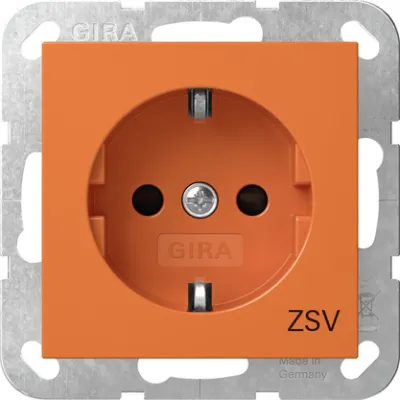 GIRA SCHUKO-Steckdose 4453109 | System 55 UP | erhöhter Berührungsschutz | 16A 230V | IP20 | orange glänzend