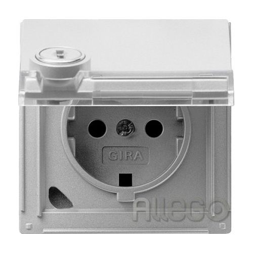 Bild: Gira Schuko-Steckdose 044765 TX_44 alu verschliessbar