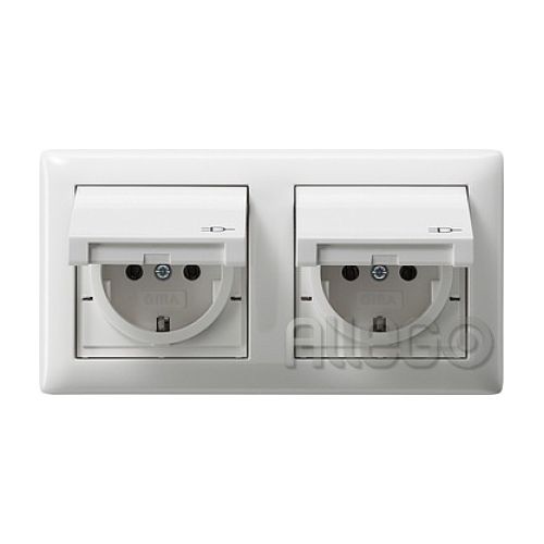 Bild: Gira Schuko-Steckdose 2f.rws-gl komplett 115803