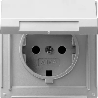 Gira Schuko-Steckdose alu m.Klappd., TX44 045465