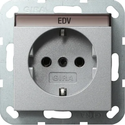 GIRA SCHUKO-Steckdose 045726 | System 55 | Unterputz | Beschriftungsfeld | 16A 250V | IP20 | Aluminium