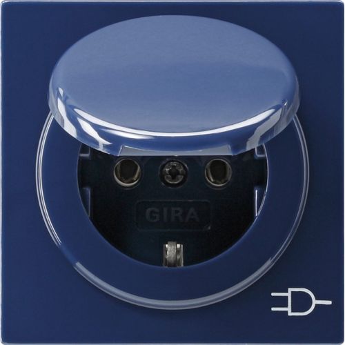 Bild: GIRA Schuko-Steckdose bl m.Klappd., S-Color 045446