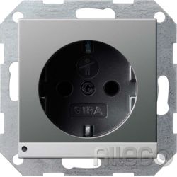Gira SCHUKO-Steckdose LED-Leuchte + SH 1170600 System 55 Edelstahl Gira SCHUKO-S