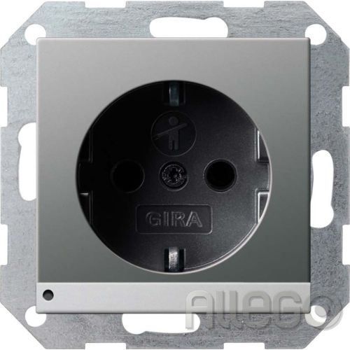 Bild: Gira SCHUKO-Steckdose LED-Leuchte + SH 1170600 System 55 Edelstahl Gira SCHUKO-S