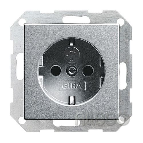 Bild: Gira Schuko-Steckdose ohne Kralle 275526 KS System 55 Aluminium Gira Schuko-Stec