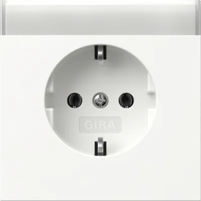 GIRA SCHUKO-Steckdose 445770 | Unterputz | 16A 250V | Beschriftungsfeld | glänzend | Thermoplast | reinweiß RAL 9010