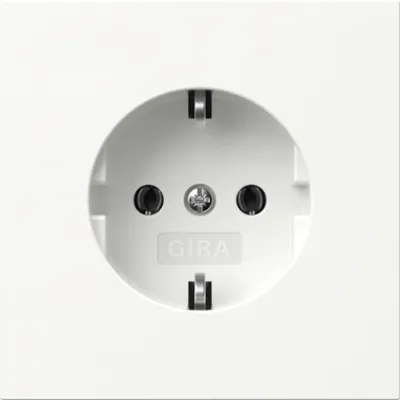 GIRA Steckdose SCHUKO 446670 | Unterputz Typ F | 16A 250V | Thermoplast | Flächenschalter | glänzend weiß RAL 9010