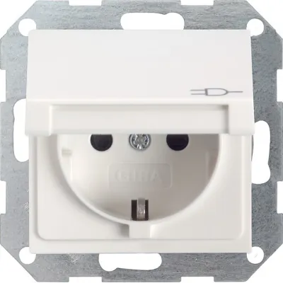 GIRA Schuko-Steckdose 041403 | System 55 | Unterputz | Klappdeckel | Kinderschutz | 16A 250V | glänzend | reinweiß