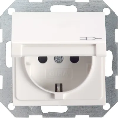 GIRA SCHUKO-Steckdose 045403 | Unterputz System 55 | Klappdeckel | 16A 250V | Steckklemme | glänzend | reinweiß