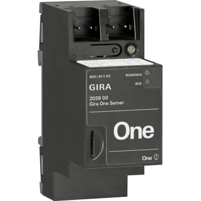 GIRA One Server 203900 | KNX Smart Home Zentrale REG | max. 200 Geräte | Visualisierung | Steuerung per App | 2TE