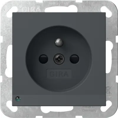 GIRA Steckdose 448928 | Erdstift | LED-Orientierungslicht | erhöhter Berührungsschutz | Unterputz | System 55