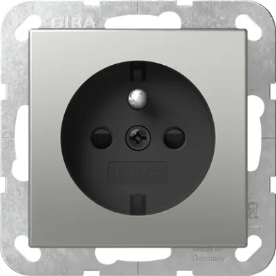 GIRA Steckdose Unterputz 4485600 | 16A 250V | System 55 | Erdungsstift | erhöhter Berührungsschutz | Edelstahl