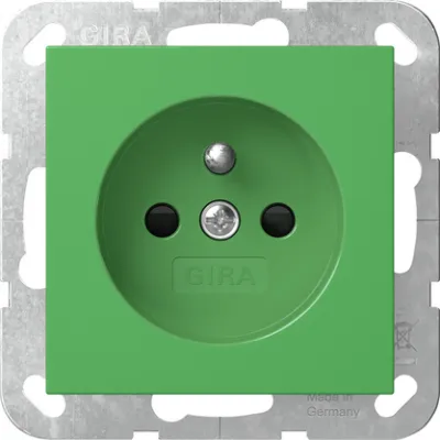 GIRA Steckdose Unterputz 4485107 | System 55 | Schutzkontakt mit Kinderschutz | 16A 250V | glänzend | grün