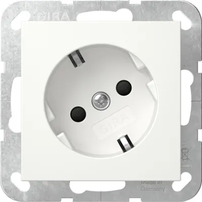 GIRA SCHUKO-Steckdose 441803 Typ F | 30° gedreht | Safety Plus | Shutter | Unterputz | System 55 | 16A | weiß glänzend