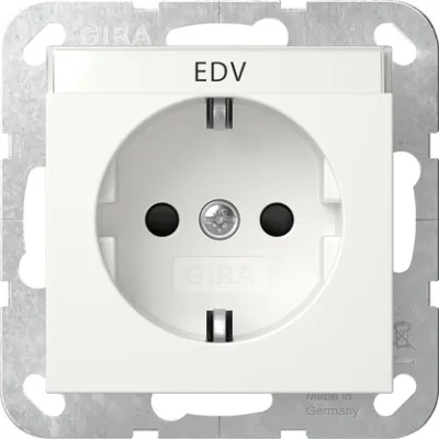 GIRA SCHUKO Steckdose 446203 | Unterputz Typ F | 16A | Shutter | System 55 | weiß glänzend