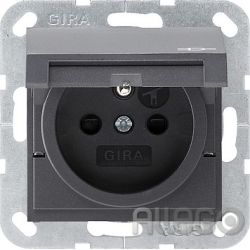 Gira Steckdose CEBEC anth m.Klappd.,System55 048828