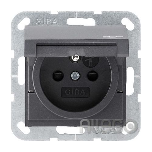 Bild: Gira Steckdose CEBEC anth m.Klappd.,System55 048828
