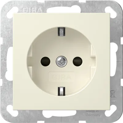 GIRA Steckdose 475501 | SCHUKO Typ F | Unterputz System 55 | erhöhter Berührungsschutz | cremeweiß glänzend | 16A 250V