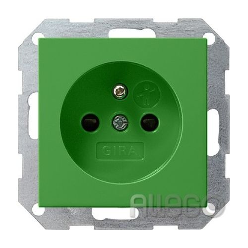 Bild: Gira Steckdose gr gl m. Erdungsstift,KS 011002