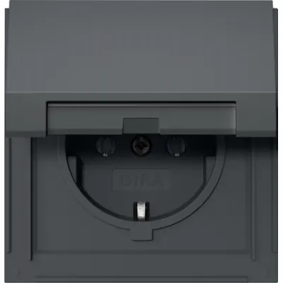 GIRA Steckdose SCHUKO 445467 | Unterputz | IP44 | Klappdeckel | Thermoplast | 16A 250V | anthrazit