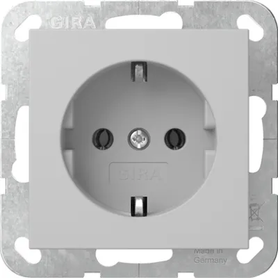 GIRA SCHUKO Steckdose 4466015 | Unterputz System 55 | ohne Befestigungskrallen | 16A 250V | grau matt | Kunststoff
