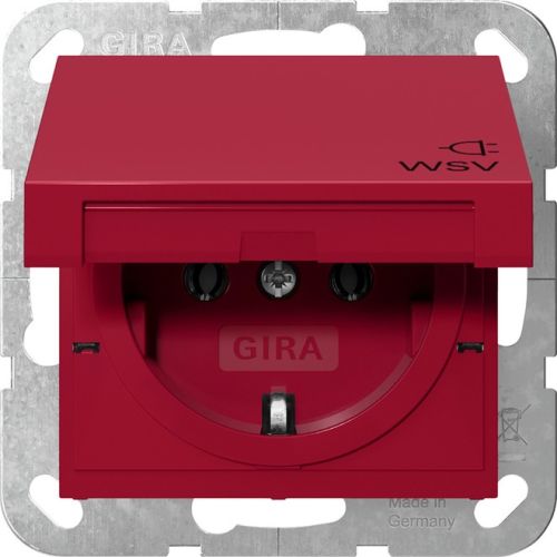Bild: GIRA Steckdose SCHUKO 4454108 KD WSV System 55 Rot