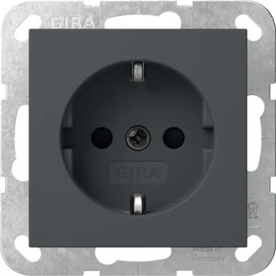 GIRA SCHUKO-Steckdose 418328 | Unterputz | System 55 | Safety Plus | 16A 250V | Schraubklemmen | IP20 | anthrazit