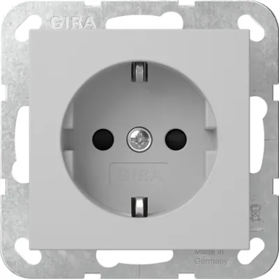 GIRA SCHUKO Steckdose 4453015 | Unterputz Typ F | 16A 250V | SafetyPlus Shutter | System 55 | IP20 | grau matt