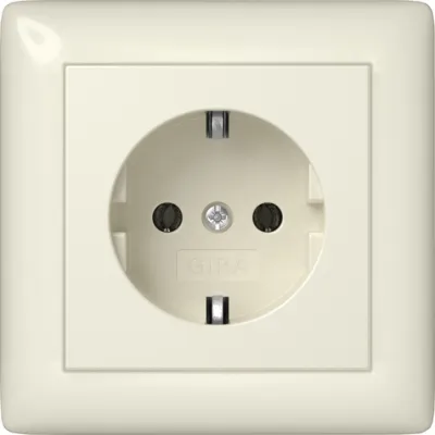 GIRA SCHUKO Steckdose 444001 | Unterputz Typ F | Standard 55 | 16A 250V | IP20 | cremeweiß glänzend