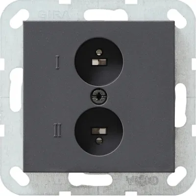GIRA Stereo-Lautsprechersteckdose 040228 System 55 | Unterputz | Schraubklemmen | für Lautsprecher | Anthrazit
